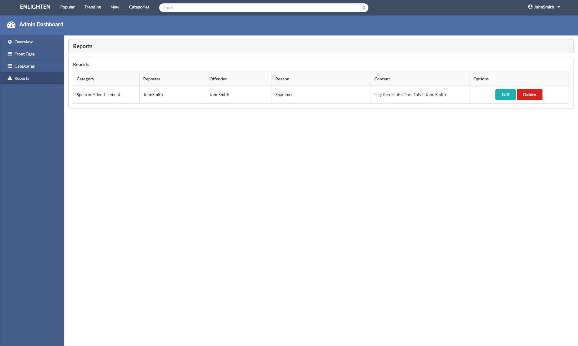 Enlighten Admin Report 3